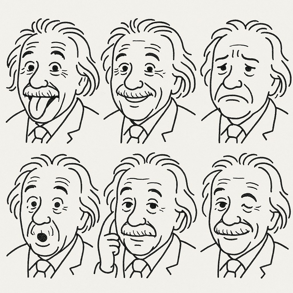 手绘简笔画表情包示例